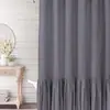 Suministro transfronterizo de falda de lino con volantes combinada con cortinas de ducha, cortinas divisorias de ducha para baño, cortinas de baño impermeables