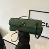 Bestseller Transfronteiriço Europeu e Americano da Amazon Bolsa de Mão Feminina Tecida à Mão Bolsa com Fecho de Encaixe Bolsa Baguete Moda Versátil Bolsa de Ombro Único