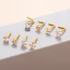 Piercing de Nariz Henson de Aço Inoxidável 3mm Coração Estrela de Cinco Pontas Quadrado Triângulo Redondo Zircônia Piercing de Nariz Joias de Piercing Europeias e Americanas