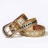 Cinturón de mezclilla con remaches de diamantes de imitación estilo hip hop europeo y americano para mujer, cinturón decorativo para mujer, nuevo al por mayor