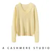 Camiseta base de cachemir con cuello en V de encaje puramente sensual para mujer, capa interior cálida de alta gama estilo francés, nuevo top de punto de otoño