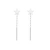 Plata de ley S999 línea de oreja diseño de nicho femenino amor borla corta de alta calidad perforación de oreja pendientes aretes joyería de oreja de plata pura