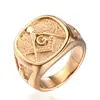 Anillo de acero de titanio para hombre de AliExpress anillo de acero inoxidable anillo masónico venta directa al por mayor