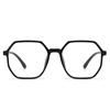 1290 Nuevo Marco de Gafas Ópticas Poligonales Ultraligeras TR90 Moderno Net Red Llanas Antiluz Azul