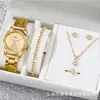 Popular juego de modelo de comercio exterior, reloj de mujer con caja de aleación y correa de acero, reloj de cuarzo casual de tres manecillas, caja de regalo para estudiantes