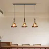 Araña de restaurante de estilo medieval francés, retro americano Maillard madera maciza vidrio floral tres cabezas para bar y comedor