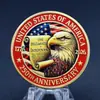 Moeda Comemorativa do 250º Aniversário da Independência Americana, Medalha Comemorativa de Metal Bicolor Águia de Cabeça Branca e Casa Branca Pintada em Cores para Coleção de Comércio Exterior
