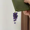 Colgante de Cuenta de Vidrio en Forma de Racimo de Uva Verde Cadena de Personalidad Creativa Encanto de Mochila Tejido Fresco Llavero