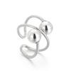 Anillo de Acero Inoxidable con Bola de Acero Elegante Planeta Dedo Índice Textura Asimétrico Geométrico Exagerado Anillo de Mujer Ins Tendencia