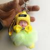 Boneca de Pelúcia para Dormir com Pelo de Raposa Chaveiro de Pelúcia Pingente Pendurado Fofo Pingente Pendurado para Bolsa de Pelúcia Boneca de Presente para Namorada