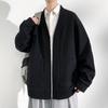 Chaqueta Cárdigan de Lana Estilo Holgazán para Hombre Ropa de Primavera y Otoño Suéter Juvenil de Alta Gama sin Capucha Cuello en V Chaqueta Americana