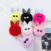 Produção de bola de pelo sintético pingente de bola de pelo falso pingente de bola de pelo artificial pingente de chave de bola de pelo amor produção em atacado