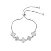 Pulsera de Trébol de Cuatro Hojas y Cinco Flores de Fritillaria Seiko del Mismo Estilo de Douyin para Mujer, Lujo Accesible, Pulsera de Trébol Moderna con Diamantes