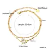 Tobillera Trendy de Estrella de Mar con Perlas Transfronteriza, Tobillera de Doble Cadena Hueca con Forma de Corazón de Diseño Nicho, Joyería para el Pie de Acero Inoxidable