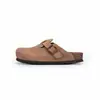 Novo modelo 2026 de sapatos Birkenstock meio cobertos, sapatos de cortiça para o verão, respiráveis e confortáveis, com palmilhas de couro, chinelos versáteis