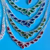 Moda Europea y Americana Joyería Pedrería Gama Alta Personalidad Lujo Elegante Circonita Cúbica Novia Banquete Juego de Aretes y Collar Mujeres