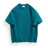 Playera de Manga Corta de Algodón Puro Grueso Pesado en Verde Oscuro de Tono Frío para Hombre y Mujer Holgada Cuello Redondo Camiseta Básica Trendy de Media Manga