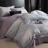 Nuevo juego de ropa de cama de cuatro piezas de algodón de fibra larga cepillado, con 60 hilos, que ofrece una sensación lujosa y de alta gama, disponible en estilos de sábana plana, sábana ajustable y colcha de algodón puro
