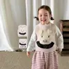 Roupas Infantis Zhele Colete de Malha para Meninas Inverno Desenho Animado Fofo Pele de Vison Colete Infantil Top Roupas para Bebê Menina