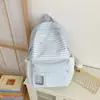 Mochila Casual de Doble Hombro para Estudiante Bolsa Rayada Versátil para el Día a Día Gran Capacidad Mochila Casual para Estudiante