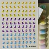 Adesivos de pato amarelo geleia em relevo em estoque, adesivos 3D de pato de desenho animado criativos infantis fofos para nail art, modelo SL