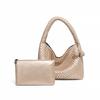 Bolsa Feminina Tecida Artesanalmente de Nicho Luxo Leve com Design de Grande Capacidade, Bolsa Tote de Ombro para o Dia a Dia, Bolsa Saco de Braço com Toque de Luxo