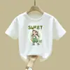 2528# Camiseta de Algodón de Manga Corta para Niña Otoño Nuevo Camiseta Base Para Usar por Dentro y por Fuera Camiseta Infantil Primavera y Otoño Top T