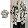 Camisa Floral Havaiana Masculina Manga Curta Fashionável Fina Respirável Estilo Hong Kong Praia Lapela Versátil Bonita Tendência Camisa