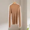 Suéter de Cashmere Consinee Malha Base Camada Inferior Feminino Escovado Gola Alta Meia Seda Slim Fit