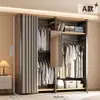 Armario con Estructura de Acero, Fácil de Montar, Armario de Tela para Uso Doméstico en el Dormitorio, Resistente y Duradero, Armario de Almacenamiento para Apartamentos Pequeños