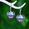 Pendientes colgantes de estrella de océano transfronteriza con forma de corazón de melocotón y turmalina de cristal para mujer, regalo al por mayor.