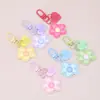 Llavero de Flor Corazón Color Caramelo Acrílico Accesorios Dopamina Decoración de Laca Chica Linda Colgante para Teléfono