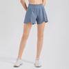 Shorts de Yoga Femininos Soltos Respiráveis Falsos de Duas Peças Camada Dupla Calças Esportivas de Secagem Rápida Cintura Alta Corrida Fitness Shorts 32451