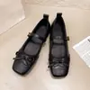 Zapatos Mary Jane cuadrados de una correa con estampado de leopardo estilo coreano, modelo nuevo 2025, zapatos de ballet para fiesta con lazo delicado para mujer
