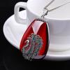 Joyería de Plata S925 Colgante de Granate Pavo Real Moda para Mujer Versátil Estilo Étnico Colgante