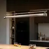 Araña de araña para restaurante Bauhaus, lámpara mecánica minimalista italiana, 6 lámparas de tira lineal creativas nuevas para barra de bar, sin hierro