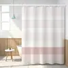 Cortina de Ducha Estilo Borla, Impermeable y Resistente al Moho, Cortina de Baño con Estampado de Rayas Moderno y Sencillo, Tamaño y Patrón Personalizables