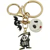 Llavero Serie de Halloween Personalizado Estilo Europeo y Americano Calavera Telaraña Castillo Murciélago Colgante para Llavero de Mochila y Coche