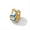 Hecheng joias quentes transfronteiriças anel de diamante borboleta flor cor mista requintado novo mais vendido vendas diretas de fábrica