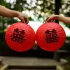 Linternas Rojas de Doble Felicidad para Bodas Estilo Chino Carácter de Doble Felicidad Accesorios para Fotos de Boda Novia Colgantes para Árboles Decoración de Habitación de Boda