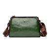 Bolsa Feminina Tendência Transfronteiriça de Couro com Cera de Óleo Nova Bolsa Almofada Retro Dupla Face Bolsa de Ombro Crossbody de Celebridade da Internet de Luxo Leve
