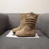 Botas de Princesa para Niñas, Botas de Caballero de Felpa, Nuevo Estilo Otoño/Invierno 2025, Botines Cortos de Algodón con Forro de Felpa para Niños, Botas Planas Delgadas hasta la Mitad de la Pantorrilla