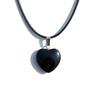 Pingente de amor de comércio exterior corrente clavicular cor coração de vidro cordão de couro chocker personalidade versátil doce estilo legal colar
