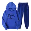 Conjunto de Jaqueta e Calça Esportiva Casual de Cor Sólida Outono/Inverno Masculino Europeu e Americano Transfronteiriço Sudadora Pulôver Masculina