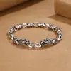 Retro Daming mantra seis palabras mantra Sutra del Corazón grifo pulsera de hombre estilo hip hop punk personalidad pulsera artesanal de moda