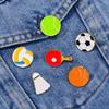 Pines de Solapa Conmemorativos Deportivos de Fútbol Creativos Insignias Lindas de la Serie de Baloncesto Bádminton Tenis de Mesa para Ropa