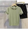 Polo de manga corta con temperamento británico de Corea del Sur para hombre, estilo coreano, ajustado, de color liso, de media manga, camiseta de moda para hombre