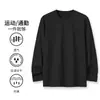Camiseta deportiva casual para hombre de manga larga con estampado, moderna para adolescentes, adecuada para todas las estaciones, cuello redondo, top básico de manga larga