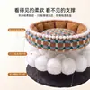 Cama para perro transfronteriza para otoño e invierno, engrosada y cálida, diseño floral 3D, cama redonda para sueño profundo, cojín para perro, cama para gato mascota