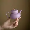 Bule de Chá Cerâmico Roxo Lavanda com Pontos Dourados e Filtro com Furo de Bola para Uso Doméstico, Bule Pequeno Novo Estilo Chinês para Preparar Chá